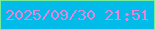 文字の大きさ：2、枠の色：77eb96、背景の色：01bbe8、文字の色：e585d5 無料ブログパーツのブログ時計