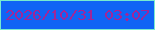 文字の大きさ：2、枠の色：77ebcf、背景の色：1064f5、文字の色：a12698 無料ブログパーツのブログ時計