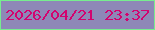文字の大きさ：4、枠の色：77ed8f、背景の色：8e88b7、文字の色：d3036f 無料ブログパーツのブログ時計