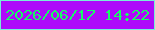 文字の大きさ：3、枠の色：77eed8、背景の色：ae0afa、文字の色：17fb65 無料ブログパーツのブログ時計