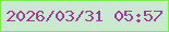 文字の大きさ：1、枠の色：77ef40、背景の色：cbe8d3、文字の色：a03c98 無料ブログパーツのブログ時計