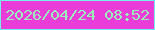 文字の大きさ：2、枠の色：77f0eb、背景の色：e93cd8、文字の色：9aefba 無料ブログパーツのブログ時計