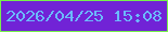 文字の大きさ：4、枠の色：77f14b、背景の色：7123d6、文字の色：6bb9fa 無料ブログパーツのブログ時計