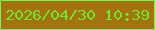 文字の大きさ：5、枠の色：77f15c、背景の色：a6720f、文字の色：67ec27 無料ブログパーツのブログ時計