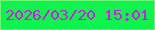 文字の大きさ：4、枠の色：77f177、背景の色：0cf54d、文字の色：df11ed 無料ブログパーツのブログ時計