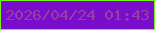 文字の大きさ：3、枠の色：77f21c、背景の色：7a0ccb、文字の色：9641a1 無料ブログパーツのブログ時計