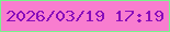 文字の大きさ：2、枠の色：77f48a、背景の色：f87dcf、文字の色：880cbb 無料ブログパーツのブログ時計
