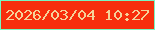 文字の大きさ：1、枠の色：77f5c1、背景の色：f72e0c、文字の色：f5d199 無料ブログパーツのブログ時計