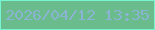文字の大きさ：3、枠の色：77f5d3、背景の色：6abc8d、文字の色：8ab4d2 無料ブログパーツのブログ時計