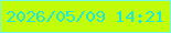 文字の大きさ：5、枠の色：77f6e4、背景の色：c1fd09、文字の色：22e8d4 無料ブログパーツのブログ時計
