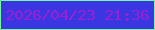文字の大きさ：3、枠の色：77f99f、背景の色：3936e2、文字の色：9e1ed4 無料ブログパーツのブログ時計