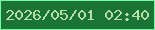 文字の大きさ：4、枠の色：77f9a6、背景の色：1a7434、文字の色：badea8 無料ブログパーツのブログ時計