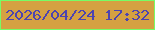 文字の大きさ：4、枠の色：77fc66、背景の色：d5a142、文字の色：4d44b0 無料ブログパーツのブログ時計