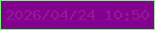 文字の大きさ：2、枠の色：77fe70、背景の色：810090、文字の色：991695 無料ブログパーツのブログ時計