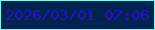 文字の大きさ：4、枠の色：77fef6、背景の色：00234f、文字の色：2711cc 無料ブログパーツのブログ時計