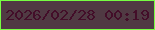 文字の大きさ：3、枠の色：77ff42、背景の色：503a43、文字の色：430e29 無料ブログパーツのブログ時計
