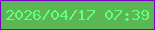 文字の大きさ：3、枠の色：7800c8、背景の色：5bb753、文字の色：64ff80 無料ブログパーツのブログ時計