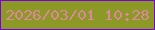文字の大きさ：2、枠の色：7800de、背景の色：8c9926、文字の色：db889a 無料ブログパーツのブログ時計