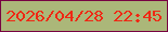 文字の大きさ：3、枠の色：780142、背景の色：abb779、文字の色：ef2814 無料ブログパーツのブログ時計