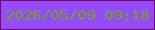 文字の大きさ：4、枠の色：78066b、背景の色：944bfb、文字の色：779d2e 無料ブログパーツのブログ時計
