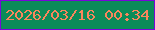文字の大きさ：5、枠の色：7806d9、背景の色：0b8b59、文字の色：fa865c 無料ブログパーツのブログ時計