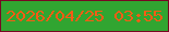 文字の大きさ：2、枠の色：780723、背景の色：31a531、文字の色：f55c14 無料ブログパーツのブログ時計
