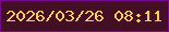 文字の大きさ：4、枠の色：780791、背景の色：420f25、文字の色：ffce4d 無料ブログパーツのブログ時計