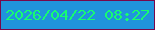 文字の大きさ：4、枠の色：78084b、背景の色：2094dc、文字の色：17fc70 無料ブログパーツのブログ時計
