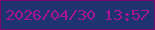 文字の大きさ：5、枠の色：78086b、背景の色：203371、文字の色：a51595 無料ブログパーツのブログ時計
