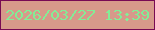 文字の大きさ：4、枠の色：780953、背景の色：d7998a、文字の色：83ed96 無料ブログパーツのブログ時計