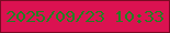 文字の大きさ：4、枠の色：780b23、背景の色：db1251、文字の色：228023 無料ブログパーツのブログ時計