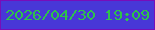文字の大きさ：4、枠の色：780db9、背景の色：4837d7、文字の色：2ec24b 無料ブログパーツのブログ時計