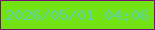 文字の大きさ：4、枠の色：780f72、背景の色：72e215、文字の色：5ed3a8 無料ブログパーツのブログ時計