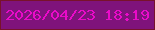 文字の大きさ：1、枠の色：78122b、背景の色：7f137b、文字の色：ea0bc9 無料ブログパーツのブログ時計
