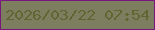 文字の大きさ：4、枠の色：78167d、背景の色：7d7d5f、文字の色：5f6632 無料ブログパーツのブログ時計
