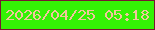 文字の大きさ：1、枠の色：781731、背景の色：34f205、文字の色：f1c69c 無料ブログパーツのブログ時計