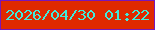 文字の大きさ：1、枠の色：7817b9、背景の色：df2900、文字の色：40eadb 無料ブログパーツのブログ時計