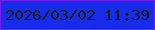 文字の大きさ：3、枠の色：781ded、背景の色：162cea、文字の色：141d12 無料ブログパーツのブログ時計