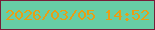 文字の大きさ：2、枠の色：781e38、背景の色：67cea5、文字の色：e99e14 無料ブログパーツのブログ時計