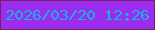 文字の大きさ：3、枠の色：781f66、背景の色：9a2dee、文字の色：18b1e5 無料ブログパーツのブログ時計