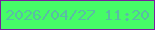 文字の大きさ：1、枠の色：781f9d、背景の色：46fc67、文字の色：5abca5 無料ブログパーツのブログ時計