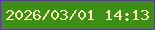 文字の大きさ：4、枠の色：781fee、背景の色：3c9115、文字の色：fffab9 無料ブログパーツのブログ時計