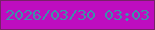 文字の大きさ：2、枠の色：782168、背景の色：be0dbf、文字の色：3e91a9 無料ブログパーツのブログ時計
