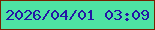 文字の大きさ：2、枠の色：782201、背景の色：4ee3a4、文字の色：2416a6 無料ブログパーツのブログ時計