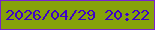 文字の大きさ：1、枠の色：7823cf、背景の色：86a20a、文字の色：3e01c8 無料ブログパーツのブログ時計