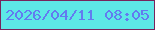 文字の大きさ：3、枠の色：78255c、背景の色：5de8e6、文字の色：637bf0 無料ブログパーツのブログ時計