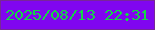 文字の大きさ：3、枠の色：782797、背景の色：8006ef、文字の色：14d646 無料ブログパーツのブログ時計