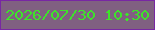 文字の大きさ：5、枠の色：7827a3、背景の色：806081、文字の色：3de42a 無料ブログパーツのブログ時計