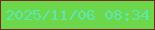文字の大きさ：4、枠の色：782925、背景の色：6cd74b、文字の色：5ee6b2 無料ブログパーツのブログ時計