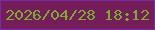 文字の大きさ：1、枠の色：782aa8、背景の色：741d58、文字の色：7fa935 無料ブログパーツのブログ時計